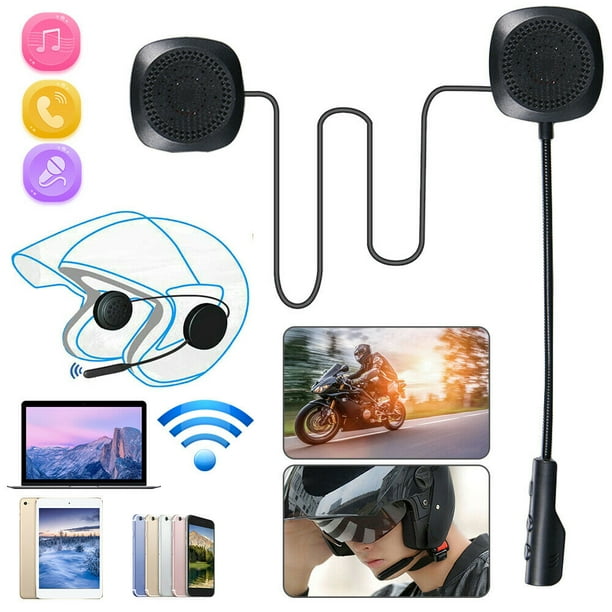 Kuuleyn Motorcycle Bluetooth Headset 800mA Bluetooth 5.0 Waterproof Helmet Headphone Stereo Music Motorcycle Riding Hands-Free Headset,7 Hours Play Time